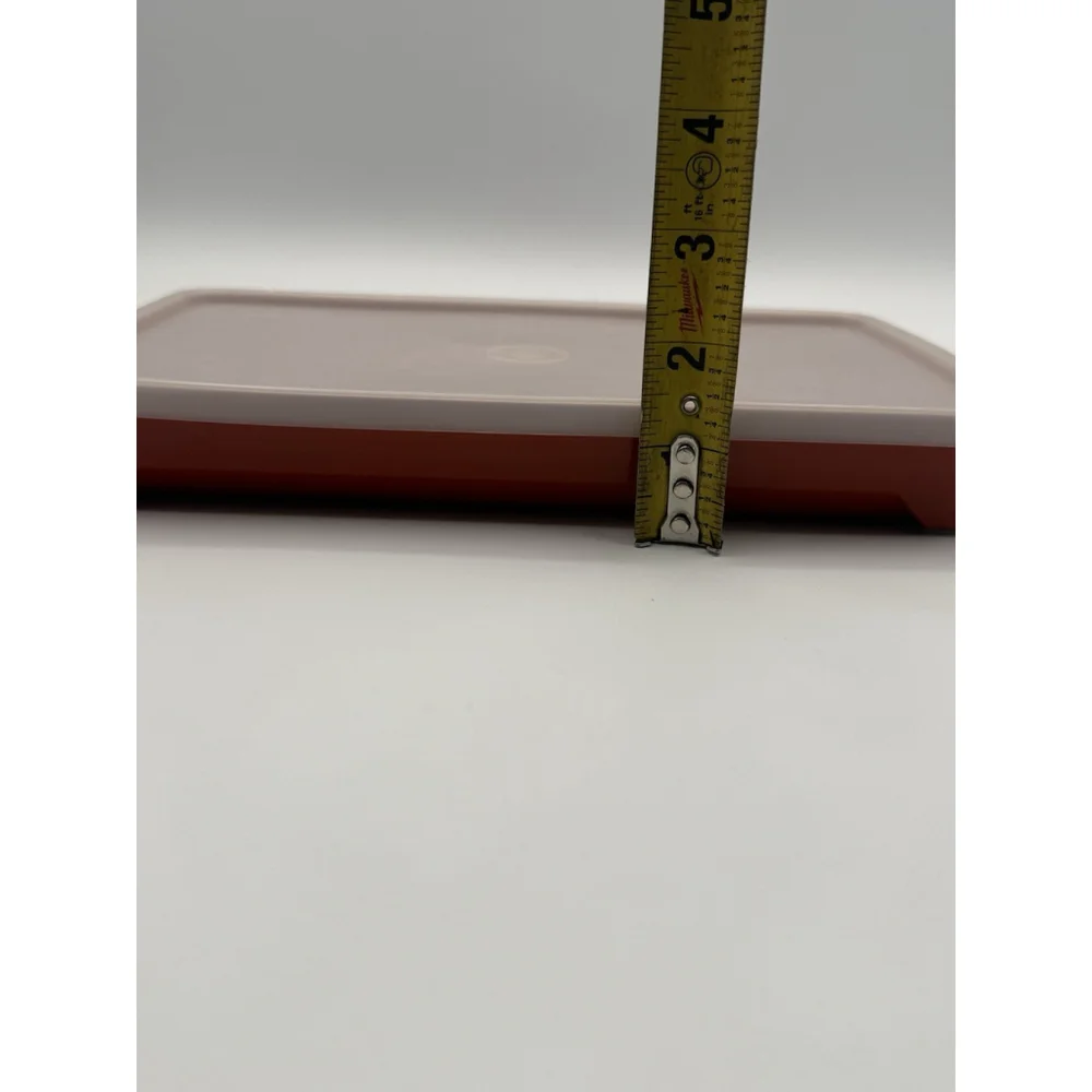 Vintage Tupperware Bacon Keeper, Meat Tray, Tenderizer w Lid Paprika #1292